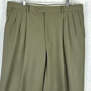 VTG Monsieur Givenchy Dress Pants Mens 38R (37R) Brown Pleated Preppy 90s USA